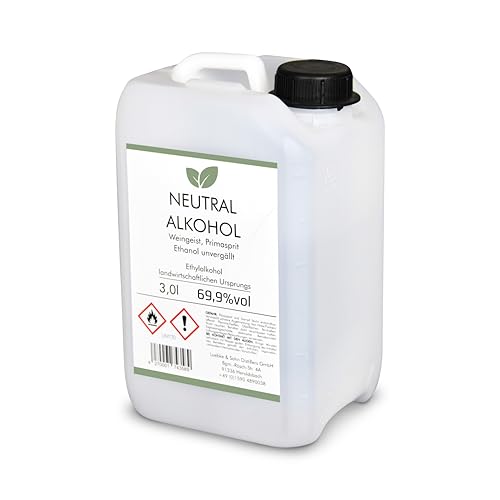 Weingeist/Primasprit/Neutralalkohol/Trinkalkohol/Ethanol unvergällt 69,9% vol - 3l Kanister - zum Ansetzen von Likören, Gin oder Tinkturen Weingeist/Primasprit/Neutralalkohol/Trinkalkohol/Ethanol unvergällt 69,9% vol - 3l Kanister - zum Ansetzen von Likören, Gin oder Tinkturen von SHADOWS