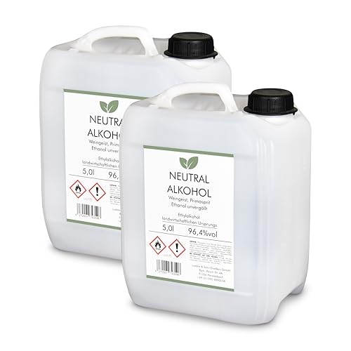 Weingeist/Primasprit/Neutralalkohol/Trinkalkohol/Ethanol unvergällt 96,4% vol - 10l - zum Ansetzen von Likören, Gin oder Tinkturen von SHADOWS