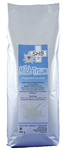 SHB Swiss Milch Traum 500 g Beutel - 100 % Magermilchpulver Granulat Einführungsangebott von SHB Swiss
