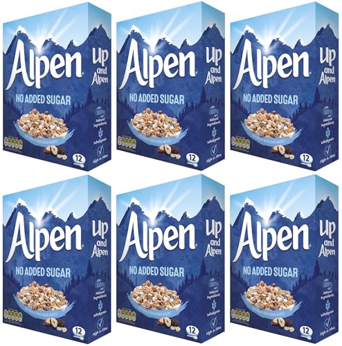 Alpen No Added Sugar Müsli Vollkornmüsli ohne Zuckerzusatz 6x 550g – importiert von Shestore24 von SHESTORE24