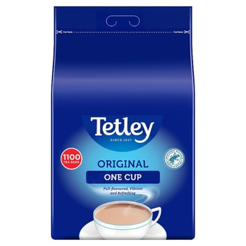 Tetley One Cup 1100 Tea Bags Schwarzer Tee aus England in der Groß-Packung mit 1100 Teebeuteln – importiert von Shestore24 von SHESTORE24