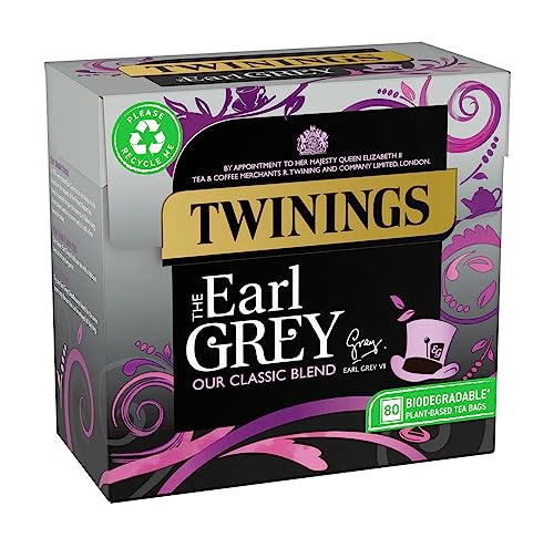 Twinings 80 Teebeutel (Earl Grey) - Schwarzer englischer Tee mit Bergamotte- und Zitronenaroma – importiert von Shestore24 von SHESTORE24