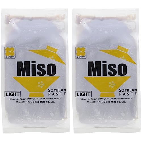 SHINJYO MISO Shiro – Helle Miso-Suppenpaste aus Japan – Ideal zum Kochen von Misosuppe oder zum Würzen von Dressings & leichten Marinaden – 1 x 500 g (Packung mit 2) von SHINJYO MISO