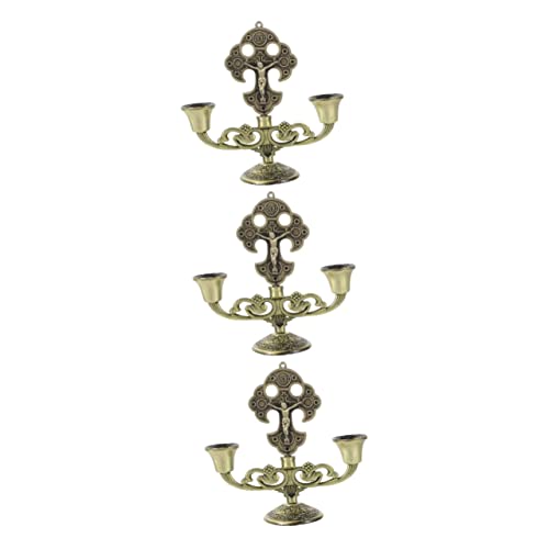 2 Stück Christliche Kirche Kerzenständer Kerzenhalter Zinklegierung Kunsthandwerk(As Shownx3pcs) von SHOUKAII