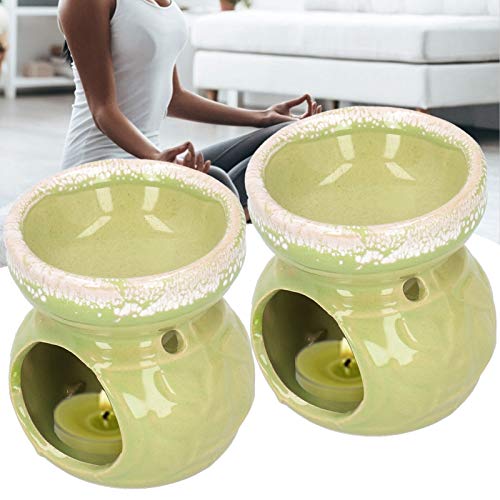 2 Stück Diffusor for ätherische Öle, Keramik-Räuchergefäß, Keramik-Duftlampe, dekorativer Aromatherapie-Ofen(Green) von SHOUKAII