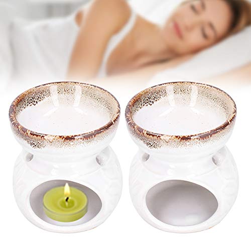 2 Stück Diffusor for ätherische Öle, Keramik-Räuchergefäß, Keramik-Duftlampe, dekorativer Aromatherapie-Ofen(White) von SHOUKAII