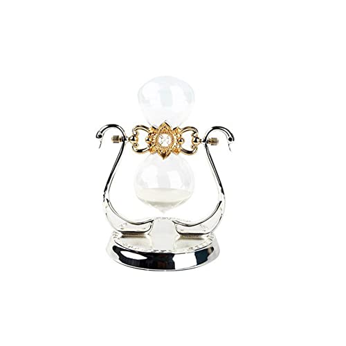 SHOUKAII 20 cm Timer-Sanduhr, vergoldetes Glas, Retro-Timer, Sanduhr, Büro-Desktop-Schmuck, Sanduhr-Sand, große Sanduhr, 30-Minuten-Sanduhr, for Schlafzimmer, Büro(Silver) von SHOUKAII