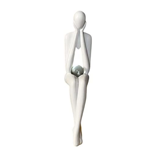 SHOUKAII Abstrakte Denker-Statue, Linienkontur, stereoskopisches ausgehöhltes Design, Skulptur, Heimbüro, Bücherregal-Dekoration(10cmx4.5cmx20cm) von SHOUKAII