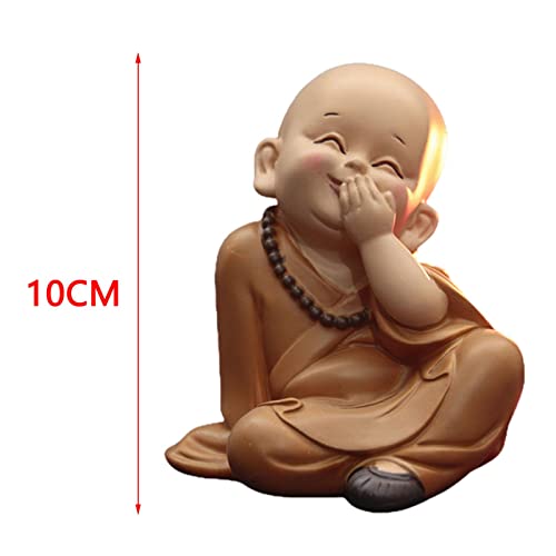 SHOUKAII Buddha-Statue, Figur, Babypuppen, Kunstharz, Ornamente, Einweihungsgeschenke, Teestube, Schrank, Schreibtisch, Heimdekoration(Cover Mouth Laugh) von SHOUKAII