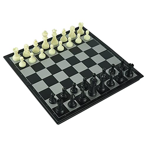 Einzigartiges 14 Zoll großes Schachspiel, hochwertige magnetische tragbare Schachkammer mit Klappbrett, for Kinder, Anfänger, Studenten, Erwachsene Schach(12inchs) von SHOUKAII