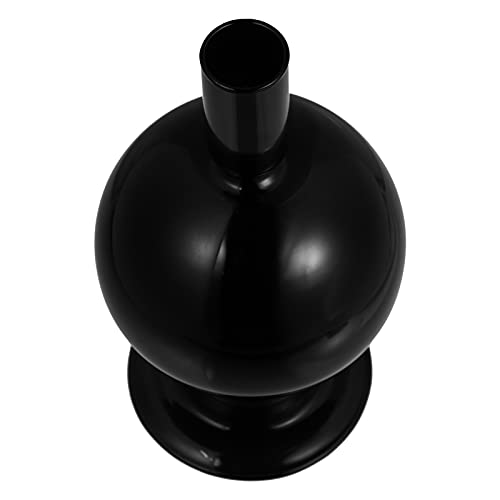 Glas-Kerzenhalter, Spitzkerzenhalter, elegante Kerzenhalter, Vintage-Teelicht-Kerzenhalter, Tischdekoration for Hochzeitsessen (Rosa).(Black,20.5x8.5cm) von SHOUKAII