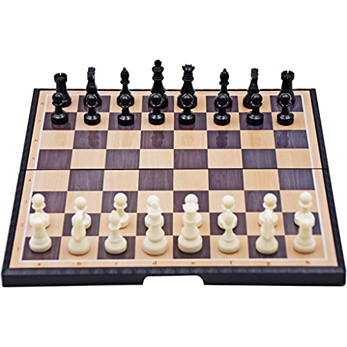 Hochwertiges magnetisches Schachspiel, 15 Zoll große tragbare Schachkammer mit Klappbrett, for Kinder, Anfänger, Studenten, Erwachsene Schach(9 inchs) von SHOUKAII
