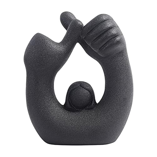 SHOUKAII Keramik Blumenvase Statue Geste menschliche Figur Statue Blumentopf Haufen Blumenvase Bauernhaus Home Office Dekor(Black) von SHOUKAII