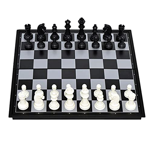 Kinder trainieren Schach, Erwachsenentraining, spezielles faltbares magnetisches Kunststoff-Schachbrett for Wettbewerb 10"x10" 3D-Freizeitgeschenk, Schach for alle Altersgruppen von SHOUKAII