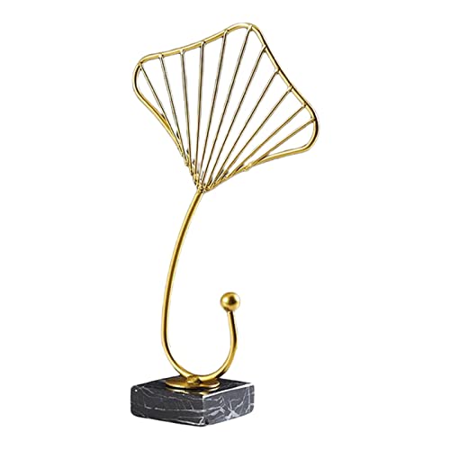 SHOUKAII Metallfigur, kreatives Eisenhandwerk, Goldfarbene Blätter, Federskulptur, Schlafzimmer, Büro, Schrank, Zuhause, Tischdekoration(Ginkgo Biloba 5x22cm) von SHOUKAII