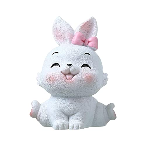 SHOUKAII Mini-Kaninchen-Statue, lebendiger Ausdruck, Wohnzimmer, Bücherregal, Schreibtisch, Auto, Heimdekoration, Ostern, Neujahr, Geschenk, Ornamente(Style a) von SHOUKAII