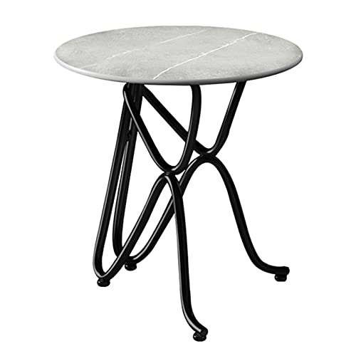 SHOUKAII Moderne Beistelltische, Nachttisch, Tischplatte aus gesintertem Stein, Beistelltisch for kleine Sofas und Konsolentische im Büro, Wohnzimmer(Black,50cm/19.7'') von SHOUKAII