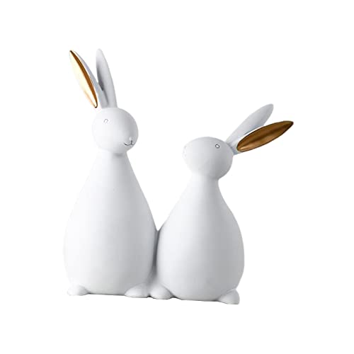 SHOUKAII Nordic Kaninchen Statue Lebensechte Aussehen Bunny Figur Wohnzimmer Bücherregal Schreibtisch Auto Dashboard Dekor Kunst Sammlung von SHOUKAII