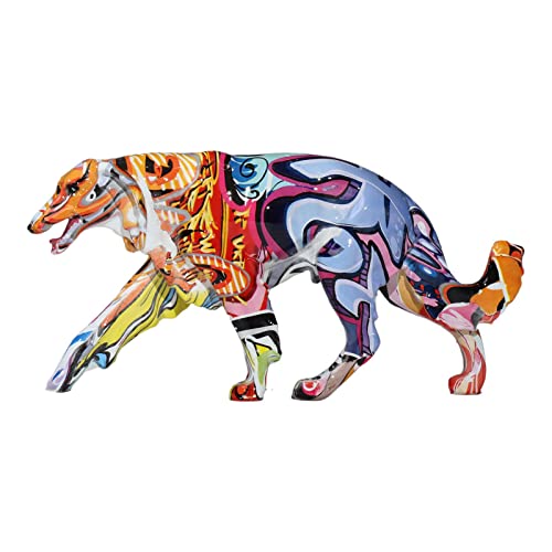 SHOUKAII Harz-Hundestatue, Wohnzimmer, Zuhause, Büro, Dekoration, Schreibtisch, Outdoor, Bar, Heimdekoration, Einweihungsgeschenk(Color:Stylea) von SHOUKAII
