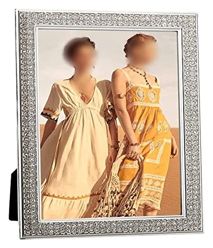 SHOUKAII Tisch-Display-Fotorahmen, Wandmontage-Bilderrahmen, Bilderrahmen mit geprägter Einrichtung, Tisch-Vintage-Fotorahmen for Desktop-Display, Schlafzimmer, Heimdekoration ((Silver,6 inch) von SHOUKAII