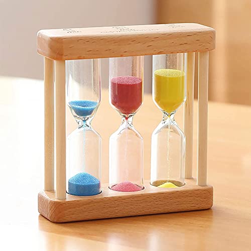 SHOUKAII Sanduhr, Sanduhr, hölzerner Sanduhr-Timer 1 3 5 10 30 Minuten for Klassenzimmer-Spiel, Heimbüro-Dekoration, Kinder-Sanduhr-Zahnputz-Timer(A) von SHOUKAII