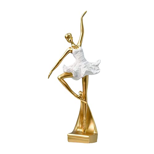 SHOUKAII Statue Kreative Ballett Mädchen Handwerk Statue Office Home Desktop Dekoration Tänzer Statue Geburtstag Geschenk(Style B Aureate) von SHOUKAII