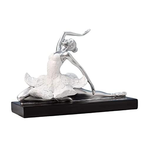 SHOUKAII Statue Kreative Ballett Mädchen Handwerk Statue Office Home Desktop Dekoration Tänzer Statue Geburtstag Geschenk(Style D White) von SHOUKAII