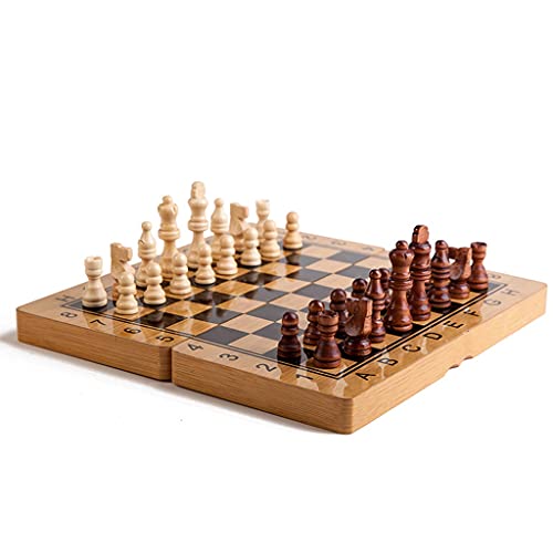 Tragbares High-End-Schachspiel, Massivholz, 16 Zoll großes, schönes Schach-Waffenkammer-Klappbrett, for Kinder, Anfänger, Studenten, Erwachsene Schach(16 inchs) von SHOUKAII