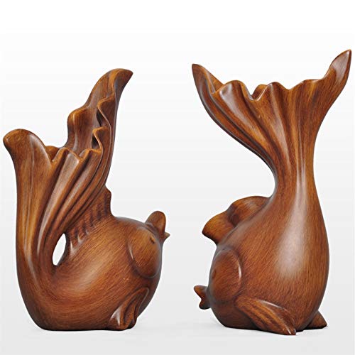 Weiping – Skulptur Akzent Feng Shui Fisch Karpfen Figur Fisch Reichtum Statuen Glücksfigur Heimdekoration Büro Dekoration Tischornamente Gute Glücksgeschenke Tischstatue von SHOUKAII