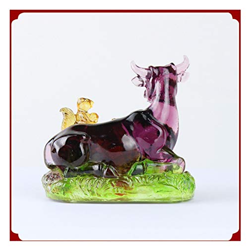 SHOUKAII Weiping – Skulptur-Akzent-Kuh-Figur, Exquisite Handwerker-Kuh-Statue, bringt Glücksstatue, geeignet for Heim- und Büro-Desktop, Feng-Shui-Dekoration, Tischstatue(163mm) von SHOUKAII