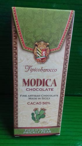 100% handwerklich hergestellte Modica-Schokolade, altes Rezept, erhältlich in verschiedenen Geschmacksrichtungen, 100 g - Feigenkaktus von SICILIA BEDDA CAPACI
