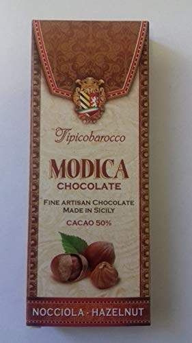 100% handwerklich hergestellte Modica-Schokolade, altes Rezept, erhältlich in verschiedenen Geschmacksrichtungen, 100 g - Haselnüsse von SICILIA BEDDA CAPACI
