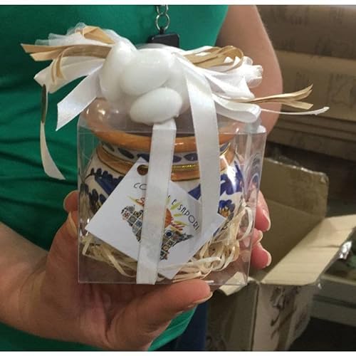 Komplettes Hochzeitsgeschenke-Paket mit Beutel mit 5 gezuckerten Mandeln und farbigen Satinbändern Ihrer Wahl (Geschenk nicht im von SICILIA BEDDA CAPACI
