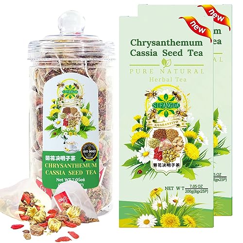 SIFANGDA Chrysantheme Kassia Samen Teebeutel Kräutertee 菊花决明子茶 Rein natürliche Kombination von Blütentee 400g(8g×25P×2) von SIFANGDA