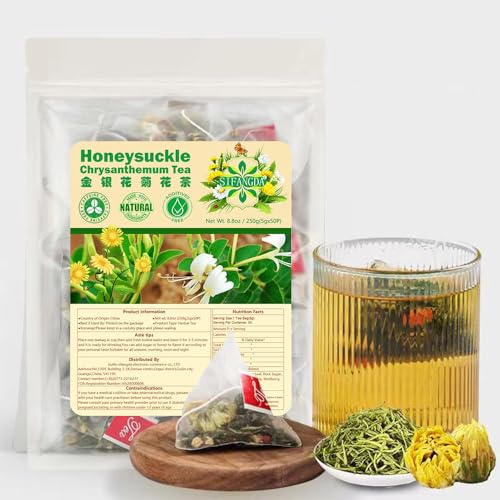 SIFANGDA Geißblatt Chrysanthemen Tee 金银花菊花茶 8.8oz(250g,5gx50P) Honeysuckle Chrysanthemum Tea Natürlicher Chinesischer Kräuter Tee von SIFANGDA