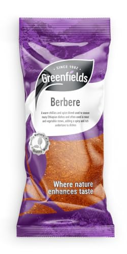 Greenfields Berbere 75 g – Traditionelle und authentische äthopische Gewürzmischung, Beutel mit Gewürzen Greenfields Berbere 75 g – Traditionelle und authentische äthopische Gewürzmischung, Beutel mit Gewürzen von · SINCE 1982 . GREENFIELDS