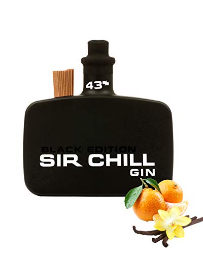 Sir Chill Gin Black Edition, belgischer Premium Dry Gin mit feinem Tabak Aroma, 0,5 l Glasflasche, 43% Alkohol Sir Chill Gin Black Edition, belgischer Premium Dry Gin mit feinem Tabak Aroma, 0,5 l Glasflasche, 43% Alkohol von SIR CHILL