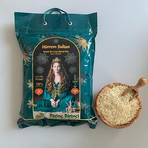 Akrami Basmati Reis "Hürrem Sultan" 2,268 kg - hochwertiger aromatischer Basmati Langkornreis zum Kochen parboiled Premium Basmati Rice Super Long Grain 5 lbs - Pirinc von SIVIFOOD SPIRIT - Of - ORIENT