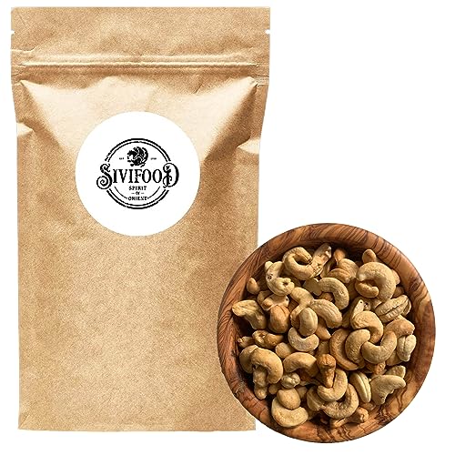 SIVIFOOD Cashewkerne geröstet und gesalzen im 1kg Vorteilspack - leckere knackige Cashewnüsse in Premium Qualität hochwertige Jumbo Cashews in Großpackung - Cashew proteinreich salzig vegan Snack SIVIFOOD Cashewkerne geröstet und gesalzen im 1kg Vorteilspack - leckere knackige Cashewnüsse in Premium Qualität hochwertige Jumbo Cashews in Großpackung - Cashew proteinreich salzig vegan Snack von SIVIFOOD SPIRIT - Of - ORIENT