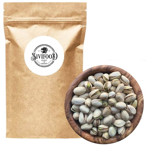 SIVIFOOD Pistazien mit Schale naturbelassen 500g - rohe Pistazienkerne ungeröstet ungesalzen unbehandelt natürliche Snack Nüsse ohne Salz in Premium Qualität natürlich frisch vegan raw pistachio von SIVIFOOD SPIRIT - Of - ORIENT