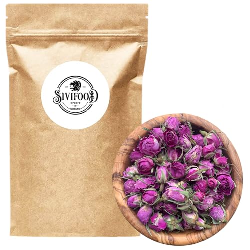 SIVIFOOD getrocknete Rosenknospen 100g - essbare Rosenblüten getrocknet Damaszener Rosen intensiv duftende Rose verzehrbar für Rosenblütentee natürliche Rosenblätter als Tee Geschenk oder Dekoration SIVIFOOD getrocknete Rosenknospen 100g - essbare Rosenblüten getrocknet Damaszener Rosen intensiv duftende Rose verzehrbar für Rosenblütentee natürliche Rosenblätter als Tee Geschenk oder Dekoration von SIVIFOOD SPIRIT - Of - ORIENT
