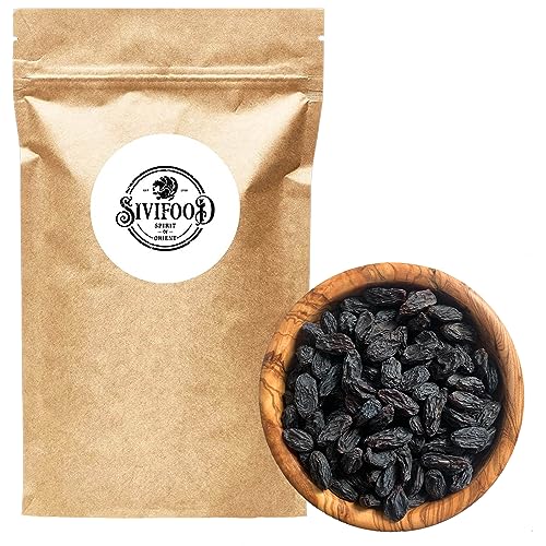 SIVIFOOD schwarze Jumbo Rosinen im 1kg Vorteilspack - große leckere Rosinen in Premium Qualität in Großpackung natürlich getrocknete süße Weinbeeren ungeschwefelt ungezuckert ohne Zusatzstoffe SIVIFOOD schwarze Jumbo Rosinen im 1kg Vorteilspack - große leckere Rosinen in Premium Qualität in Großpackung natürlich getrocknete süße Weinbeeren ungeschwefelt ungezuckert ohne Zusatzstoffe von SIVIFOOD SPIRIT - Of - ORIENT