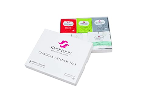 Simondou Geschenkpackung 100 eylon Tees - English Breakfast, Schwarzer Tee, Grüner Tee, Kardamom Tee und Grüner Minztee - Briefkastenpackung 24 Stück Simondou Geschenkpackung 100 eylon Tees - English Breakfast, Schwarzer Tee, Grüner Tee, Kardamom Tee und Grüner Minztee - Briefkastenpackung 24 Stück von SImondou