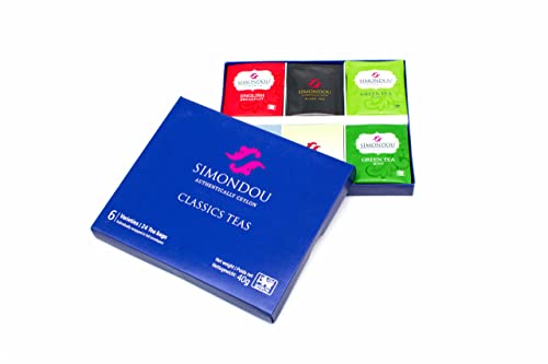 Simondou Wellness Tee Sortiment und Geschenkbox 100 eylon Tee - Detox Purity, Moringa, English Breakfast, Pure green tea, Earl Gray tea - Briefkastenpackung 23 Stück Simondou Wellness Tee Sortiment und Geschenkbox 100 eylon Tee - Detox Purity, Moringa, English Breakfast, Pure green tea, Earl Gray tea - Briefkastenpackung 23 Stück von SImondou