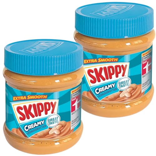 SKIPPY 2x 340g Erdnussbutter "Creamy" | Peanutbutter Ohne Palmöl | Extra Smooth und aus 91% Erdnüssen | ohne Stückchen | Leckere Erdnussbutter mit vollem und cremigen Geschmack SKIPPY 2x 340g Erdnussbutter "Creamy" | Peanutbutter Ohne Palmöl | Extra Smooth und aus 91% Erdnüssen | ohne Stückchen | Leckere Erdnussbutter mit vollem und cremigen Geschmack von SKIPPY