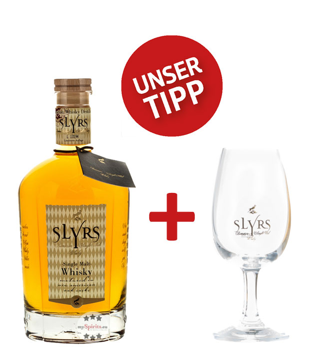 Slyrs Single Malt Whisky & Whiskyglas (43 % vol., 0,7 Liter) von SLYRS Destillerie
