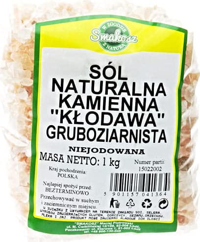 Natürliches rosa Klawska Salz KŁODAWA grob, nicht jodiert 1kg SMAKOSZ Natürliches rosa Klawska Salz KŁODAWA grob, nicht jodiert 1kg SMAKOSZ von SMAKOSZ