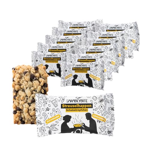 SMAMBLYBITE Streuselhappen | Low Sugar Crumble Bar | Schokotröpfchen | Zuckerarmer Snack | 12 Stück SMAMBLYBITE Streuselhappen | Low Sugar Crumble Bar | Schokotröpfchen | Zuckerarmer Snack | 12 Stück von SMAMBLYBITE