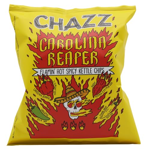 CHAZZ Kesselchips - milde bis sehr scharfe Kartoffelchips mit Chili und Jalapeño - spicy snacks (Carolina Reaper) von SMASH-ME