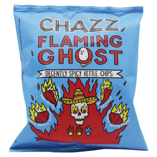 CHAZZ Kesselchips - milde bis sehr scharfe Kartoffelchips mit Chili und Jalapeño - spicy snacks (Flaming Ghost) von SMASH-ME